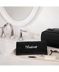 Host & Home Cotton Makeup Removal Wash Cloth With Embroidery (Pack of 6), 13x13, Black