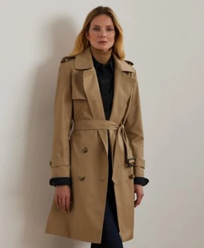 Lauren Ralph Lauren Womens Belted Water Resistant Trench Coat Pxxs Xxl