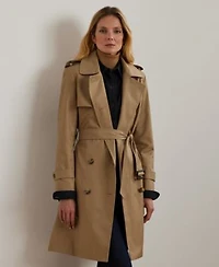 Lauren Ralph Lauren Womens Belted Water Resistant Trench Coat Pxxs Xxl