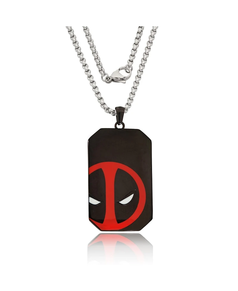 Marvel Deadpool Stainless Steel (316L) Pendant, 22'' Box Chain