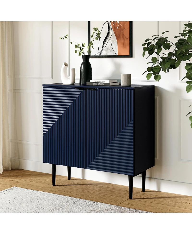 Halprin Modern Elegance Accent Cabinet with Wooden Legs