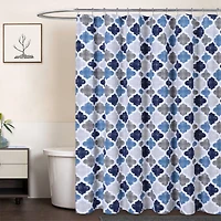 Caromio Quatrefoil Print Cotton Blend Fabric Shower Curtain, 72" x 72"