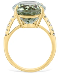 Effy Green Quartz (12-1/10 ct. t.w.) & Diamond (1/5 ct. t.w.) Statement Ring in 14k Gold