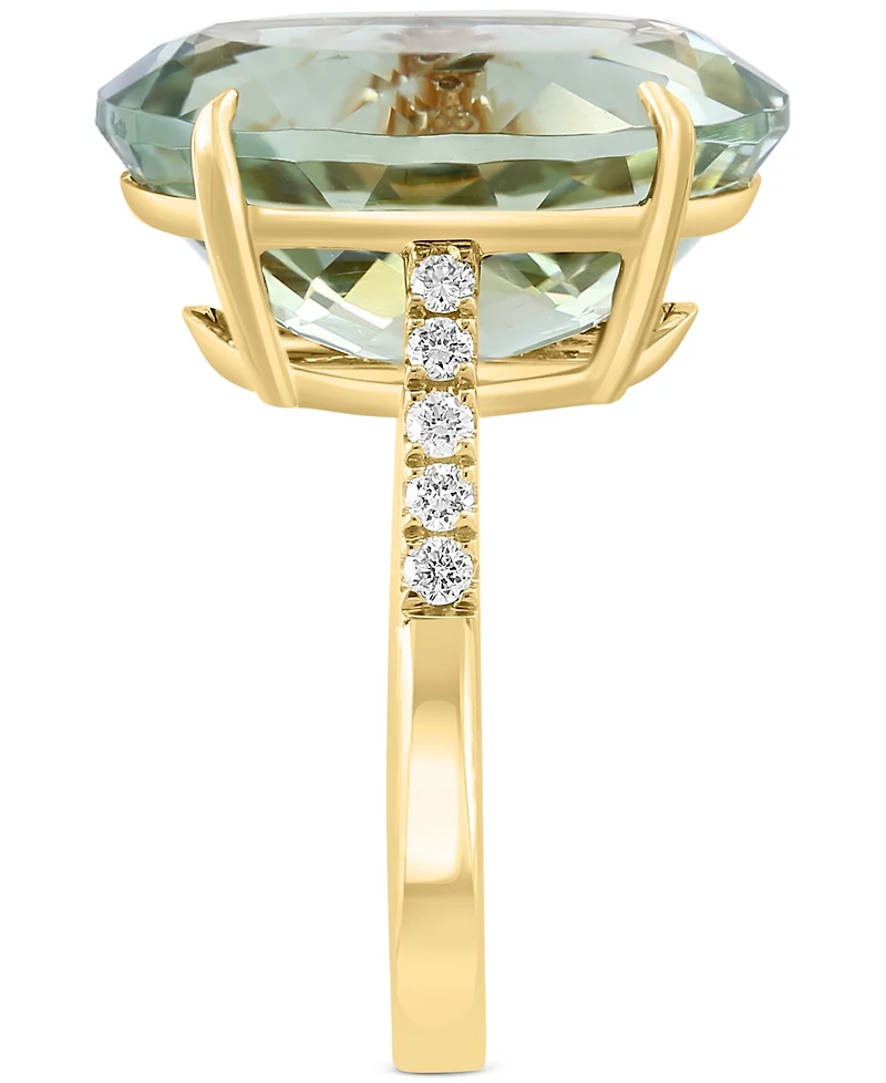 Effy Green Quartz (12-1/10 ct. t.w.) & Diamond (1/5 ct. t.w.) Statement Ring in 14k Gold