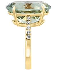 Effy Green Quartz (12-1/10 ct. t.w.) & Diamond (1/5 ct. t.w.) Statement Ring in 14k Gold