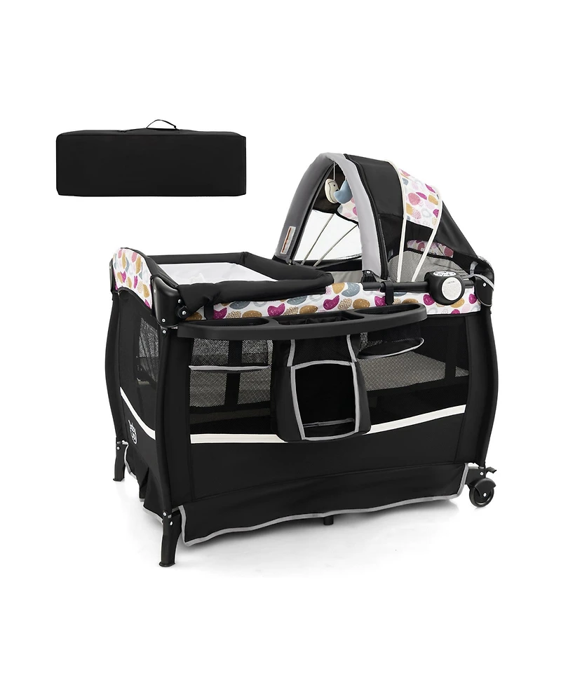 Slickblue Kids 4 in 1 Portable Pack and Play Nursery Center with Bassinet