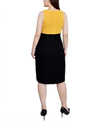 Ny Collection Petite Lace-Detail 2 Piece Textured Knit Dress Set