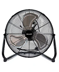 Newair 18" High-Velocity Industrial Floor Fan, Heavy Duty Metal Fan, Adjustable Tilt and 3 Speeds up to 4012 Cfm, Rotatory Switch | Garage Fan for Ind