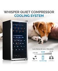 Newair Freestanding Bottle Dual Zone Compressor Wine Fridge with Low-Vibration Ultra-Quiet Inverter Compressor