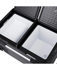Newair 12V/24V Dc Portable 80 Qt. Electric Car Camping Cooler with 3 Battery Protection Modes, Dual Zone Fridge and Freezer, Reversible Doors and Lg C