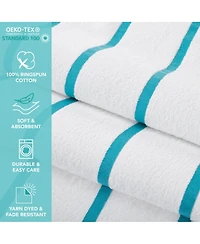 Arkwright Home Las Rayas Beach Towels (4 Pack), 30x60 in., Striped Color Options, 100% Soft Cotton