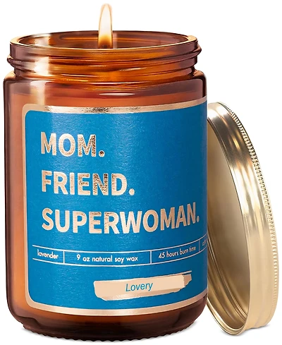 Lovery "Mom, Friend, Superwoman" Lavender-Scented Soy Wax Candle, 9 oz.