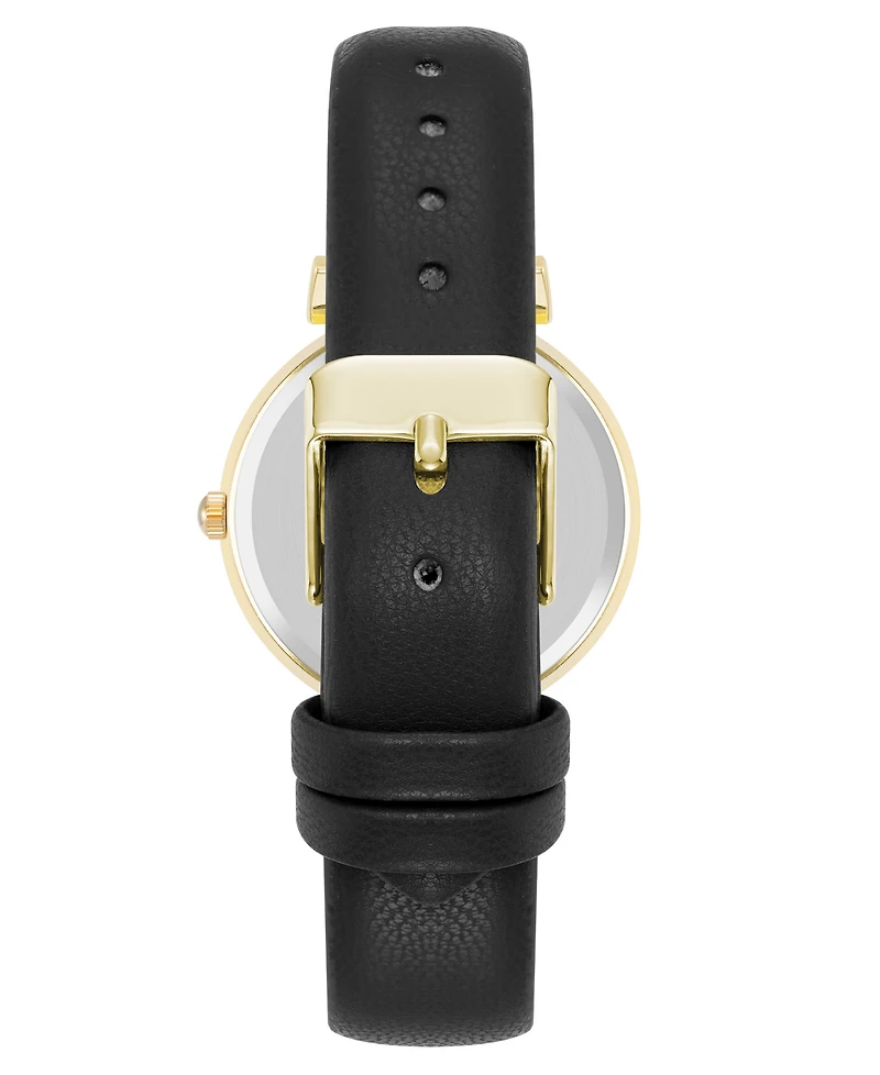Anne Klein Women's Quartz Black Leather Band Watch, 36mm