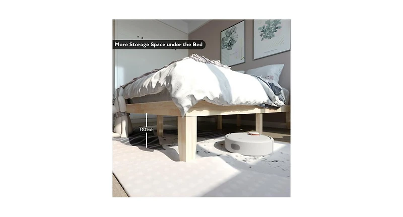 Slickblue Queen Size 14 Inch Wooden Bed Mattress Frame