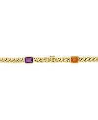 Effy Multi-Gemstone Emerald-Cut Cuban Link 18" Statement Necklace (23-5/8 ct. t.w.) in Gold-Plated Sterling Silver