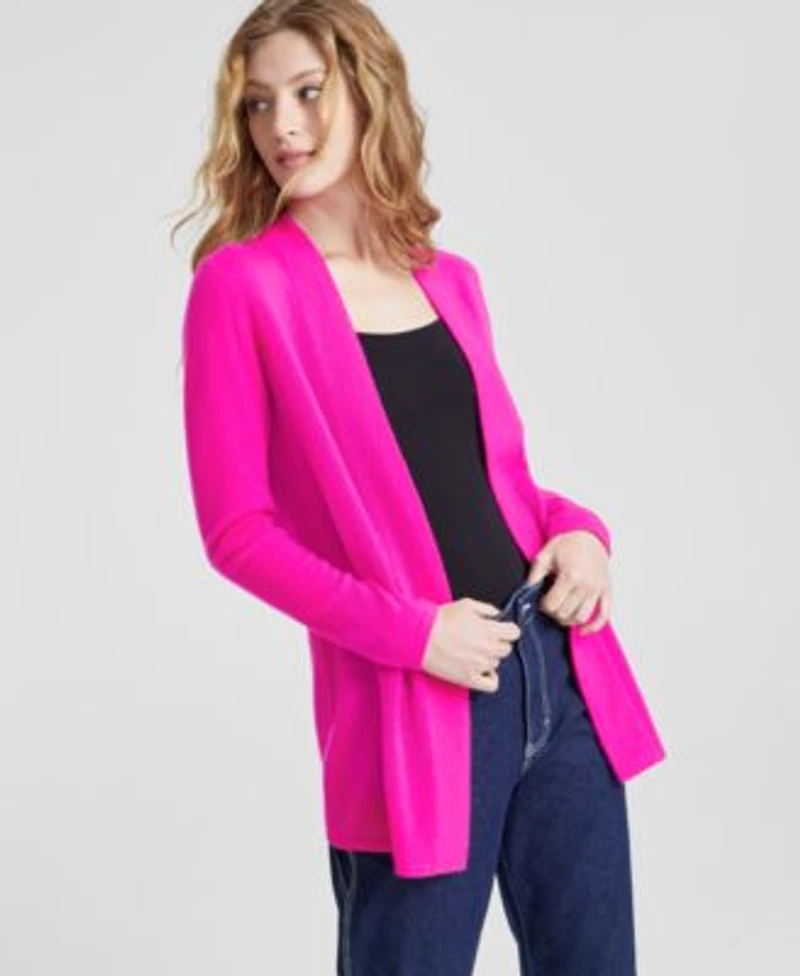 Charter Club Womens 100 Cashmere Duster Sweater P P 3x Created For Macys