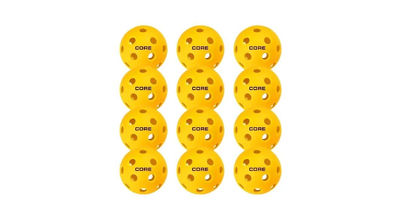 Core Pickleball Yellow Indoor 26 Hole Pickleballs