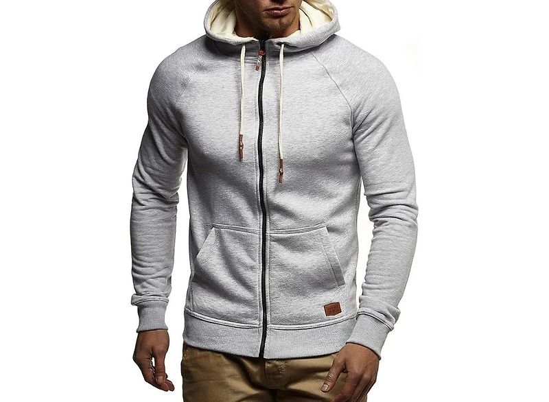 Leif Nelson Men's Full Zipped Slim Fit Sweatshirt Long Sleeve Hoodie Jacket Sweater Ln-8124 M - Size Black