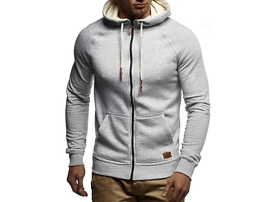 Leif Nelson Men's Full Zipped Slim Fit Sweatshirt Long Sleeve Hoodie Jacket Sweater Ln-8124 M - Size Black