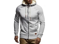 Leif Nelson Men's Full Zipped Slim Fit Sweatshirt Long Sleeve Hoodie Jacket Sweater Ln-8124 M - Size Black