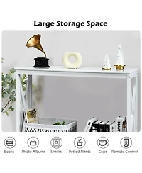 Slickblue 2-Tier Console X-Design Sofa Side Accent Table