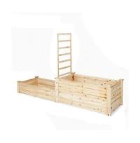 Slickblue Raised Garden Bed with Trellis-Natural