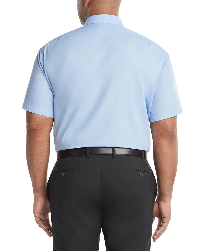 Van Heusen Men's Big & Tall Poplin Short Sleeve Dress Shirt