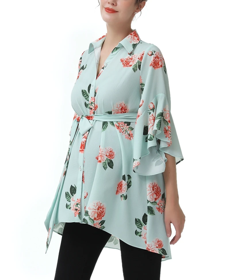 kimi + kai Maternity Belted Nursing Shirt