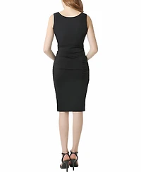 kimi + kai Maternity Scalloped V-Neck Midi Dress