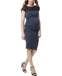 kimi + kai Maternity Lace Trim Bodycon Dress