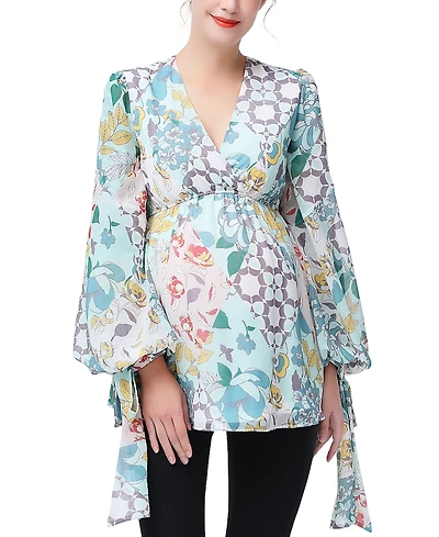 kimi + kai Maternity V-Neck Babydoll Nursing Blouse