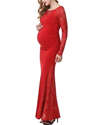 kimi + kai Maternity Lace Trim Mermaid Maxi Dress