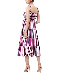 kimi + kai Maternity Fit and Flare Ruffle Dress