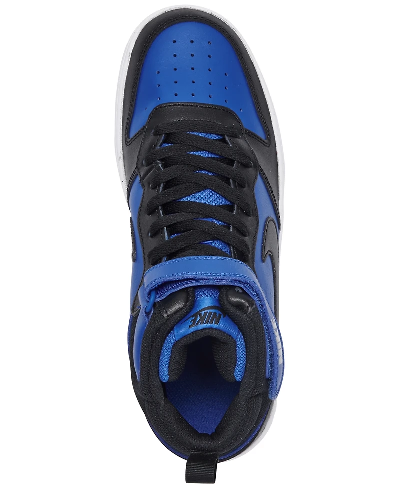Nike Big Boys' Court Borough Mid 2 Fastening Strap Casual Sneakers from Finish Line