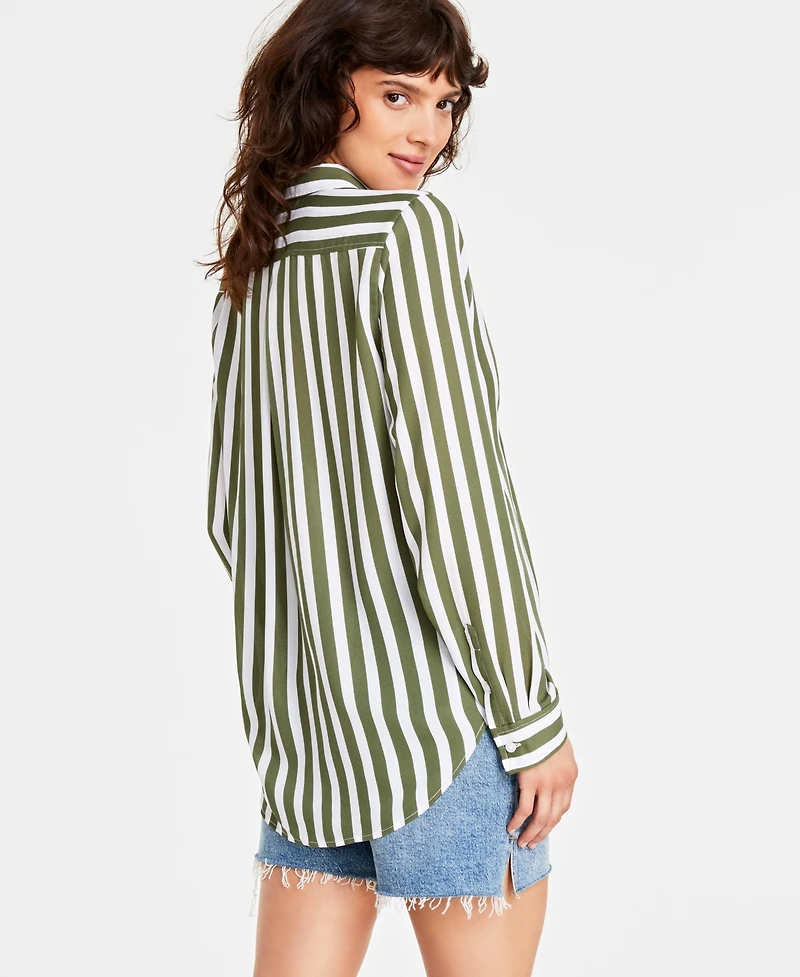 On 34th Women's Button-Front Crepe Shirt