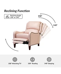 Leather Pushback Recliner chair with Adjustable Backrest for Livingroom