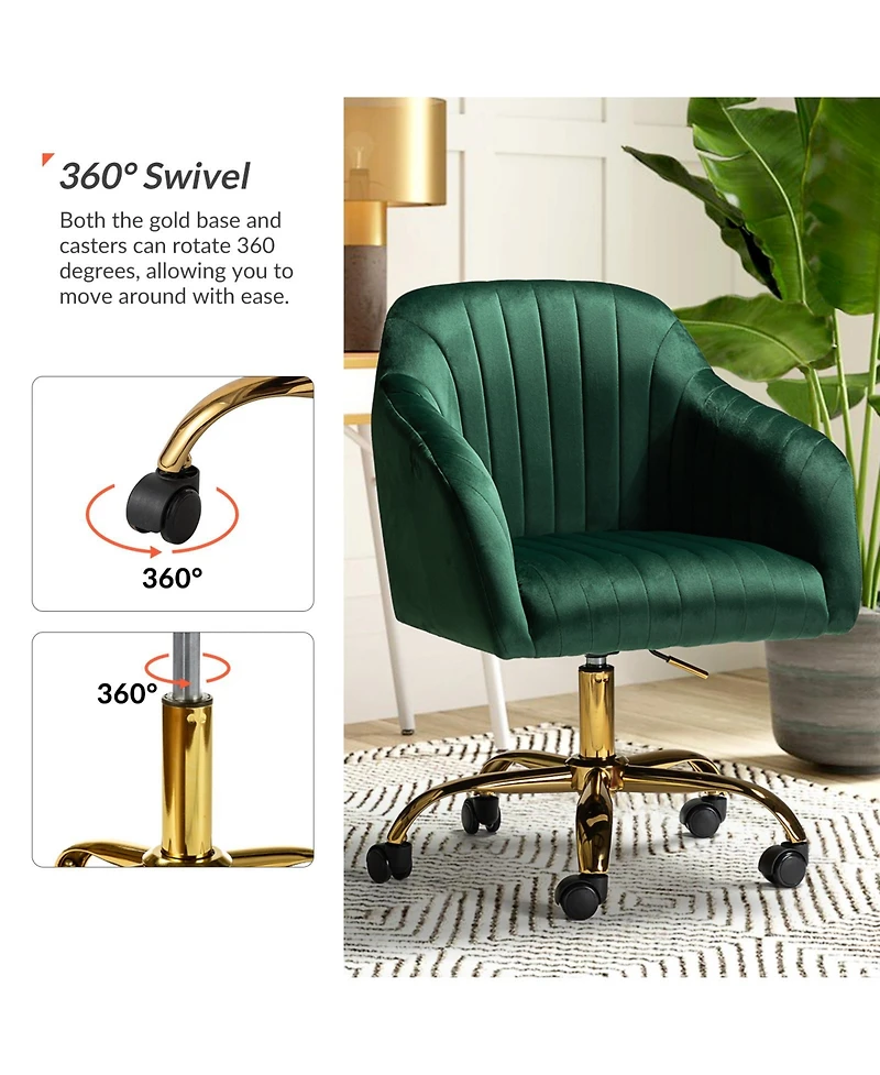 Velvet Home Office Desk Chair Height Adjustable