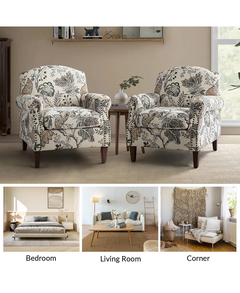 Gianluca Traditional Armchair with Nailhead Trims