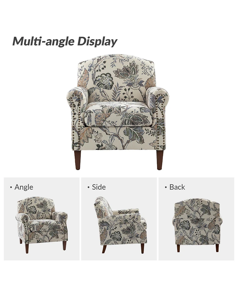Gianluca Traditional Armchair with Nailhead Trims