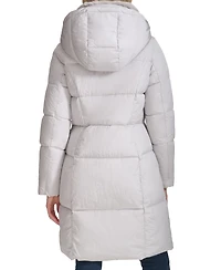 Cole Haan Women's Shine Faux-Fur-Collar Hooded Puffer Coat