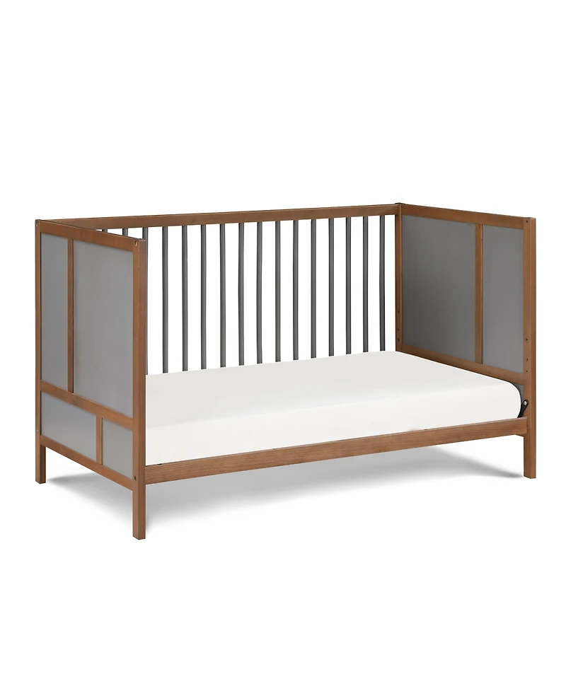 Suite Bebe Pixie Finn 3-in-1 Convertible Crib in Walnut/Charcoal