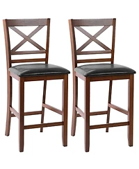 Set of 2 Bar Stools 25 Inch Counter Height Chairs