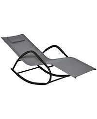 Outsunny Rocking Chair for Sunbathing, Lawn, Garden or Pool,