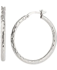 Giani Bernini 2-Pc. Set Textured Medium Hoop Earrings & Matching Bangle Bracelet in Sterling Silver, Created for Macy's