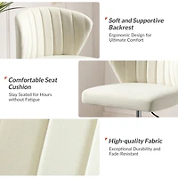 Modern Velvet Cute Armless Office Chair for Living Room Vanity Study