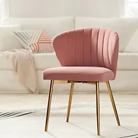 Aruna Velvet Side Chair with Metal Legs