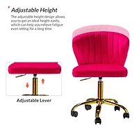 Modern Velvet Cute Armless Office Chair for Living Room Vanity Study