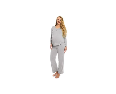 Everly Grey Maternity Laina Top & Pants /Nursing Pajama Set