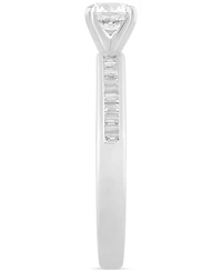 Diamond Round & Baguette Engagement Ring (3/4 ct. t.w.) 14k White Gold