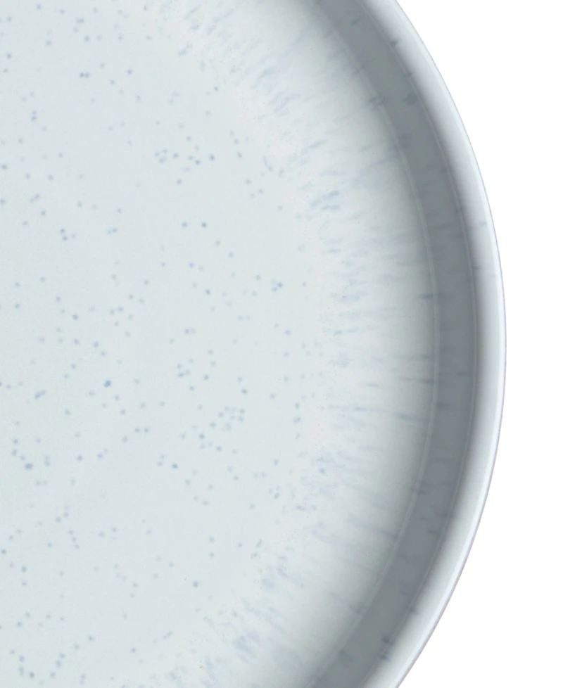 Denby White Speckle Stoneware Coupe Dinner Plates, Set of 4